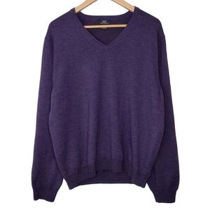 Brooks Brother 346 Men's L Merino Wool Blend Pullover Long Sleeve V-Neck Sweater